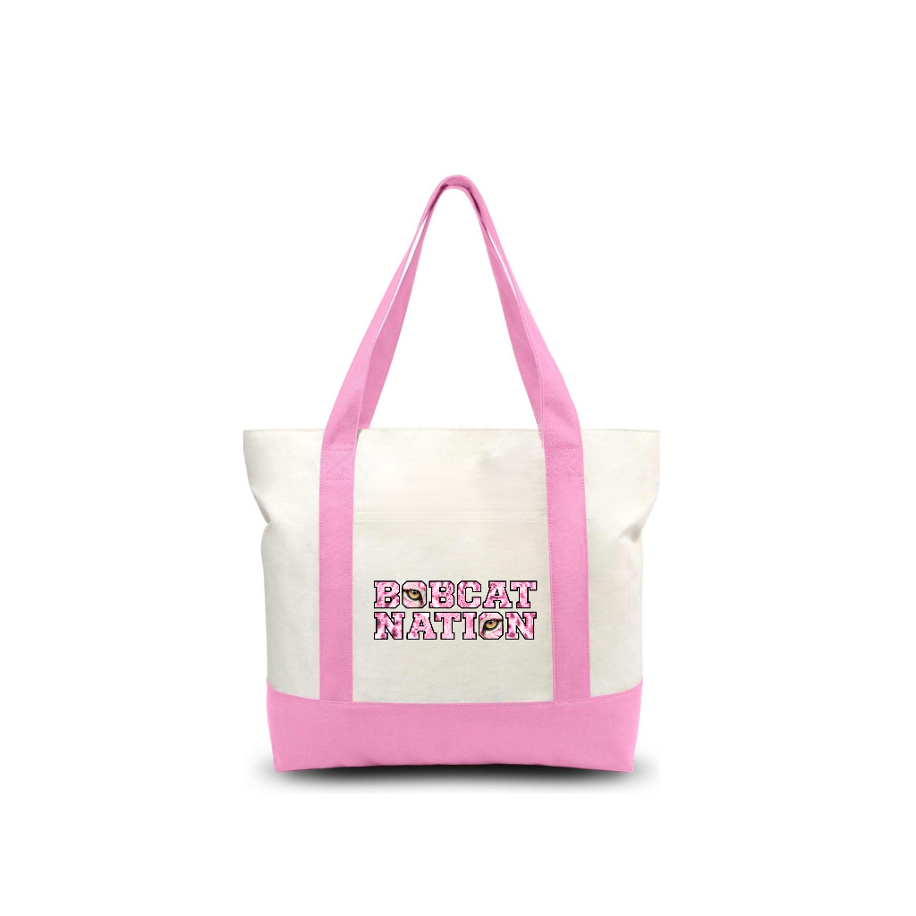 PINK OUT Bobcat Nation Canvas Bag