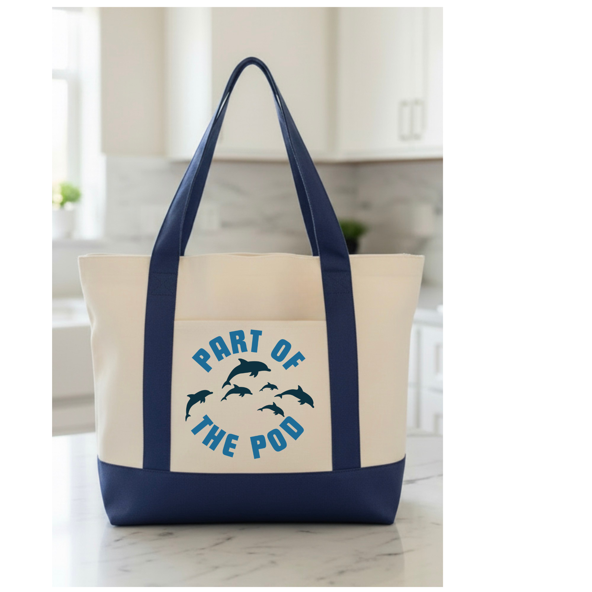 Dolphin Canvas Tote Bag